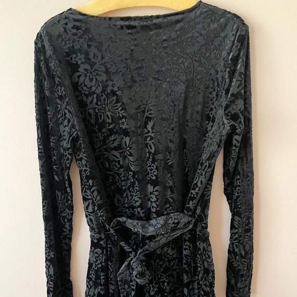 Anthropologie Velvet Burnout Romper MP, LP, L, Black Versatile Jumper By Saylor - Picture 7 of 9